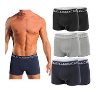 SET 6 BOXER/slip Uomo Baci & Abbracci Underwear Cotone Elasticizzato Colori Assortiti Tinta unita (Nero Grigio Blu) ; Fantasia (Nero Grigio Blu) (7ª/XXL, 6 Boxer Tinta Unita (2 Grigie, 2 Nere, 2 Blu))