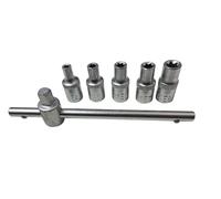 Set 6 Bussole Torx 1/4 Cromo Vanadio attacco E4, E5, E6, E7, E8 6 Pz ART.7534