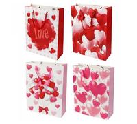 SET 6 BUSTE DA REGALO PER SAN VALENTINO CUORI 31X11X42CM 71093 MODELLI ASSORTITI