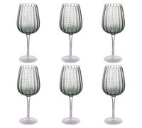 Set 6 calici 500 ml in vetro lavorato, Shiraz Greenery