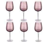 Set 6 calici 500 ml in vetro lavorato, Shiraz Provence