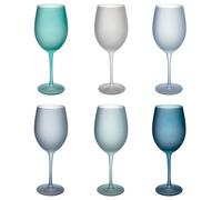 Villa d'Este Home Tivoli Shades of Blue Set 6 calici frosted in vetro 550 ml