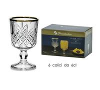 Set 6 Calici Amber bordo Oro per liquore 6 cl
