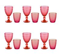 Set 6 calici e 6 biacchieri acqua da 340 ml, Venice Red