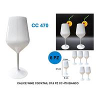 Set 6 calici GOLDPLAST in plastica ultraresistente trasparente multicolor 47cl