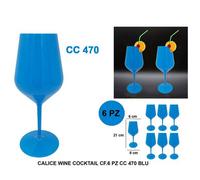 Set 6 calici GOLDPLAST in plastica ultraresistente trasparente multicolor 47cl
