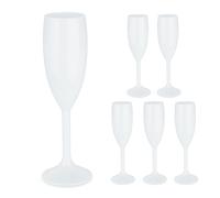 Set 6 calici prosecco 160ml flute riutilizzabili bicchieri plastica infrangibile