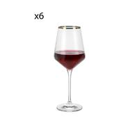 Set 6 calici vino 435 ml bordo oro Luster