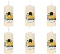 Set 6 Candele Profumate Colore Beige, Candela Profumate Crema alla Vaniglia 110x47mm Durata 25 ore