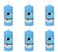 Set 6 Candele Profumate Colore Blu, Candela Profumate Freschezza Marina 110x47mm Durata 25 ore