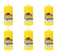 Set 6 Candele Profumate Colore Giallo, Candela Profumate Fantasia di Agrumi 110x47mm Durata 25 ore