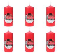 Set 6 Candele Profumate Colore Rosso, Candela Profumate Frutti di Bosco 110x47mm Durata 25 ore
