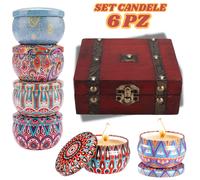 Set 6 Candele Profumate Donna Regalo Mamma Aromaterapia Candela Bomboniera Dolce