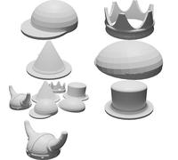 Set 6 Cappelli per Playmobil Personaggi Cilindro Corona Vichingo Fata Kit