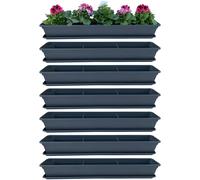 Set 6 Cassetta Portafiori BURI 80 cm Anthrazit con Matta e Vassoio