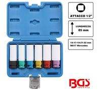 Juego de vasos de impacto con protector de plástico | entrada 12,5 mm (1/2") | 6 piezas
