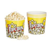 Set 6 ciotole per popcorn Secchielli riutilizzabili 2,8 L Giallo Ciotole retrò