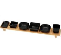 Set 6 Ciotoline Snack con Vassoio in Bamboo 50 x 8,5 cm