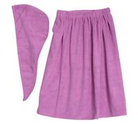 Set 6 Colori per Donna, Morbido Bagno Termale, Avvolgente, Asciugamano, Accappatoio, con Cuffia per Asciugare i Capelli, per Doccia, Sauna (viola chiaro)