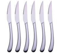 Set 6 coltelli bistecca Montecarlo In acciaio inox 18/0 Finitura opaca Design elegante Misure: l. 24,2 cm Peso: 130 g Lavabile in lavastoviglie Colore silver opaco inox lucido