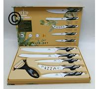 Set 6 Coltelli Chef Cuoco Da Cucina Royal Swiss Antiscivolo Antiaderente
