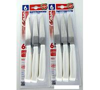 SET 6 COLTELLI DA TAVOLA BONOMI MADE IN ITALY COL. BIANCO LAMA INOX A PUNTA