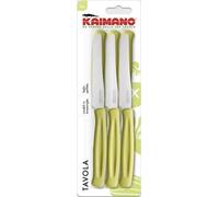 Set 6 coltelli da tavola Kaimano, in acciaio inox e manico in plastica verde lim