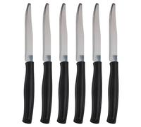 Set 6 coltelli da tavola, Lama seghettata in Acciaio Inox, Manico in plastica PP, Nero, SìChef