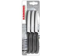 6pz COLTELLI TAVOLA Kaimano Inox per alimenti manico nero