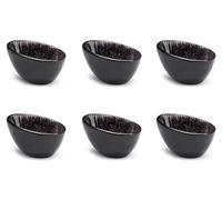 Set 6 Coppette Oblique 10,5x7,5x6 cm in Gres Kaleidos Sirius Nere