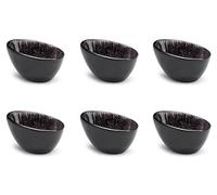Set 6 Coppette Oblique 10,5x7,5x6 cm in Gres Kaleidos Sirius Nere