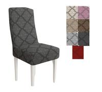 Set 6 Coprisedia Vesti Sedia Fantasia Tessuto Damascato Vari Colori