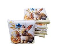 Set 6 Cuscini Sedia Coprisedia 4 Punti Laccetti Imbottiti Pasqua Coniglio Uovo