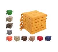 Set 6 Cuscini Sedia Coprisedia Morbidone 4 Punti Imbottiti Con Lacci