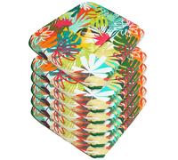 Set 6 Cuscini Sedia Palme Colorate Lacci Universali Cotone Coprisedie Lavabili
