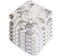 Set 6 Cuscini Sedie Cotone Shabby Chic Fiore Bianco Nero Coprisedia Lavabile