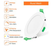 Set 6 Faretti LED da Incasso a Pannello Dimmerabili 230V Ultra Piatti... [EEK: D]