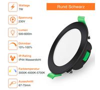 Set 6 Faretti LED da Incasso a Pannello Dimmerabili 230V Ultra Piatti... [EEK: D]