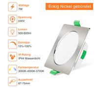 Set 6 Faretti LED da Incasso a Pannello Dimmerabili 230V Ultra Piatti... [EEK: D]