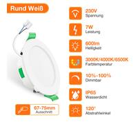 Set 6 Faretti LED da Incasso a Pannello Dimmerabili 230V Ultra Piatti... [EEK: D]