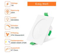 Set 6 Faretti LED da Incasso a Pannello Dimmerabili 230V Ultra Piatti... [EEK: D]