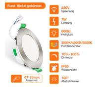 Set 6 Faretti LED da Incasso a Pannello Dimmerabili 230V Ultra Piatti... [EEK: D]