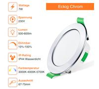 Set 6 Faretti LED da Incasso a Pannello Dimmerabili 230V Ultra Piatti... [EEK: D]