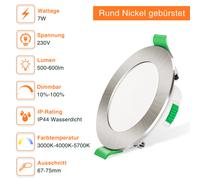 Set 6 Faretti LED da Incasso a Pannello Dimmerabili 230V Ultra Piatti... [EEK: D]