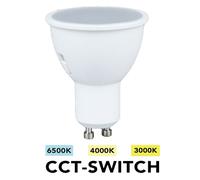 Set 6 Faretti LED GU10 7W tecnologia CCT Luce Calda Naturale Fredda 3IN1 [EEK: F]
