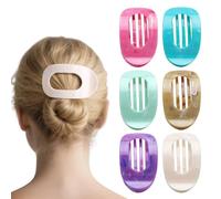 Set 6 fermagli per capelli piatti effetto marmo, clip antiscivolo a becco d’anatra, perfetti per donne, ragazze, scuola o regalo,6 horquillas para el pelo con pico de pato