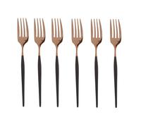 Set 6 forchettine nero e rosa gold Luxy