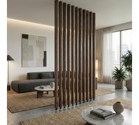 Set 6 Listelli Decorativi per Pareti, Soffitto, Divisori, da 45x90x300 cm, Teak