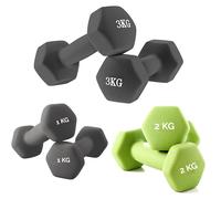 SET 6 MANUBRI ESAGONALI 1-2-3 KG PESI PALESTRA CASA ALLENAMENTO HOME FITNESS