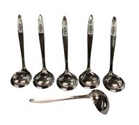 SET 6 MESTOLI DA CUCINA MESTOLO DA PORTATA BRODO ZUPPE MINESTRA SALSE IN ACCIAIO